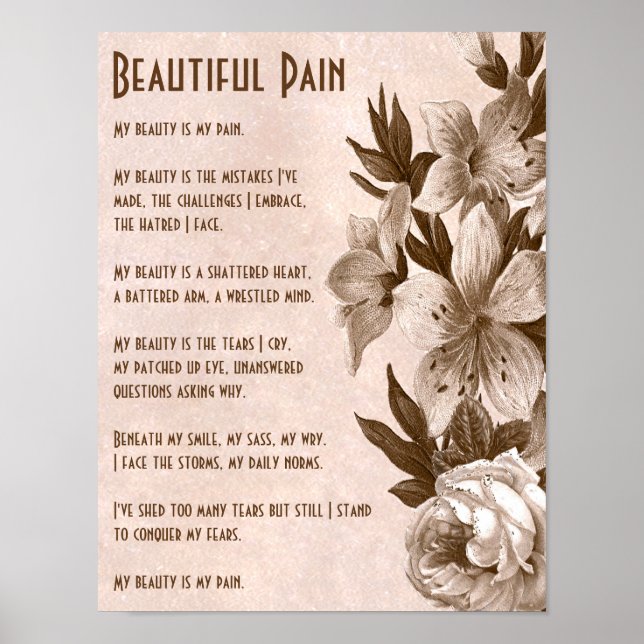 Vintage Inspirational Beauighely Pain Potry Poster (Frente)