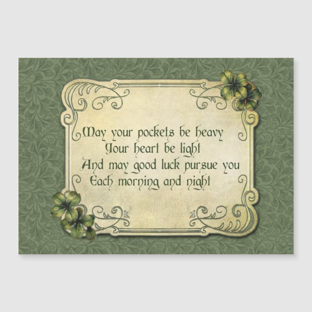 Vintage Irish Blessing e Shamrocks (Frente)