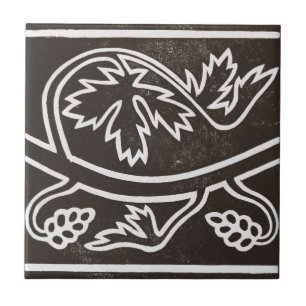 Vintage Irish Cerâmica Art Design Black