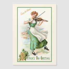 Vintage Irish Lass com Fiddle