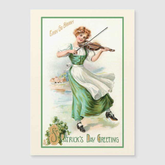 Vintage Irish Lass com Fiddle (Frente)