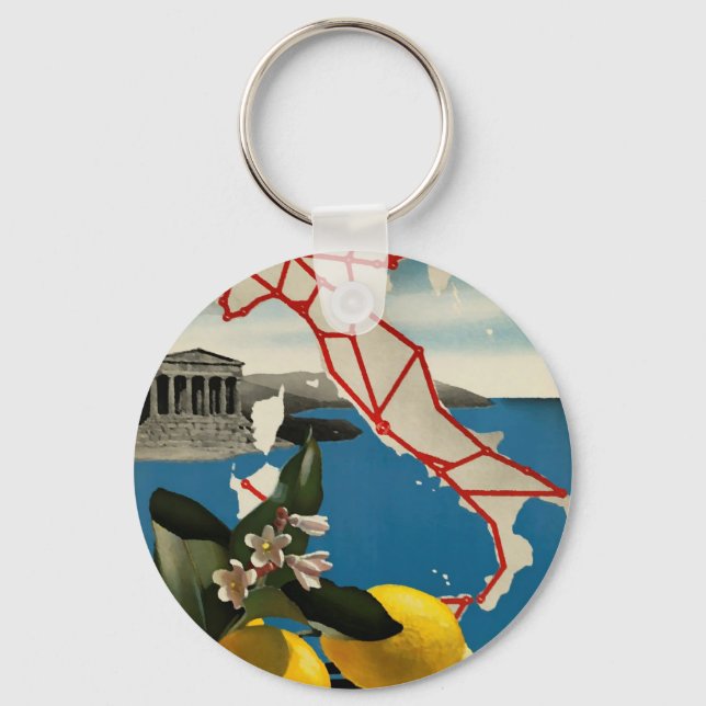 Vintage Itália Viagem Chaveiro (Frente)