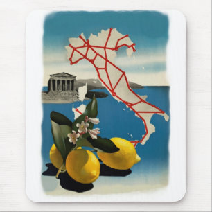 Vintage Itália Viagem Vertical Mousepad