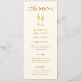 Vintage Ivory Elegant Ballroom Wedding Menu Card