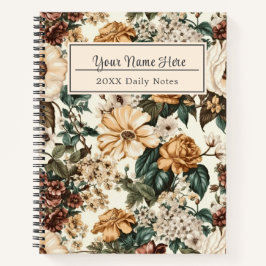 Vintage Ivory Flowers, Padrão de Rosas Multicolore