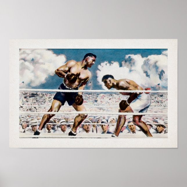 Vintage Jack Dempsey vs Jess Willard 1919 Poster (Frente)