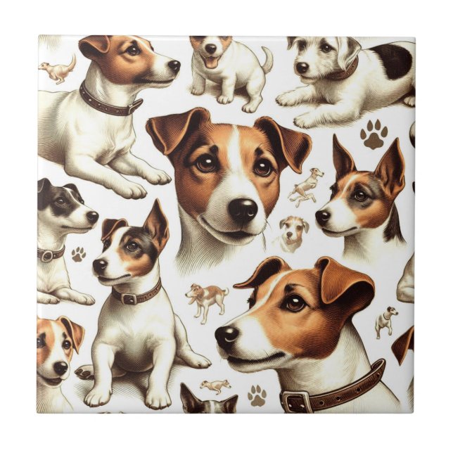 Vintage Jack Russell Terrier Seamless (Frente)