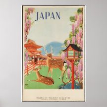 Vintage Japan City Viagem Classic Poster nos anos
