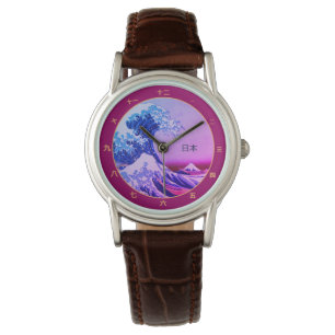 Vintage Japan, Excelente Wave do relógio kanji Ka