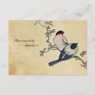 Vintage Japan Finches rsvp com envelopes