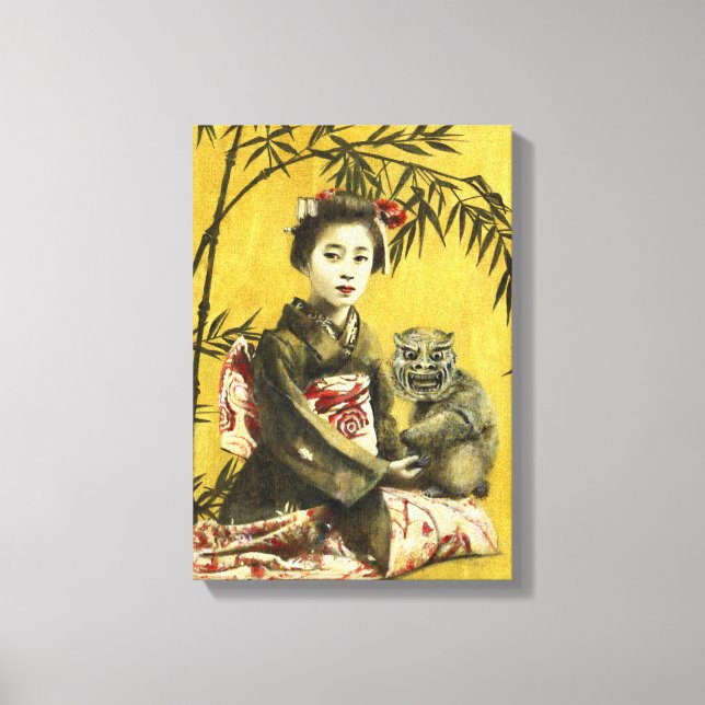 Vintage Japonês Geisha E Canvas Demon (Frente)