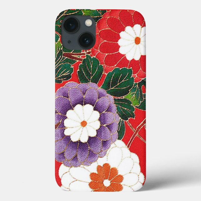 Vintage Japonês Textil - Red Dahlias (Verso)