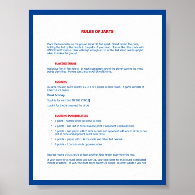 Vintage Jarts - Regras de um Poster (Frente)