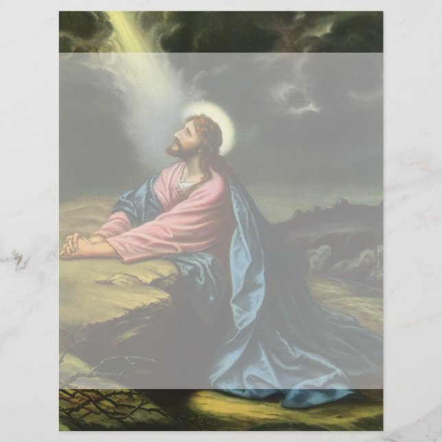 Vintage Jesus Cristo Rezando, Jardim de Gethsemane (Frente)