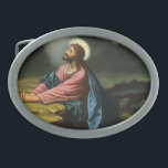 Vintage Jesus Cristo Rezando, Jardim de Gethsemane<br><div class="desc">Ilustração Vintage design religiosa apresentando Cristo no Jardim de Gethsemane por Heinrich Hofmann, 1886. Jesus Cristo está rezando em Gethsemane vestindo um longo roupão fluído e rezando enquanto olha para o céu com uma estrela brilhando, ele está profundamente no pensamento e na oração. Gethsemane é um jardim ao pé do...</div>
