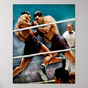 Vintage Joe Lewis vs Max Schmeling Art Poster