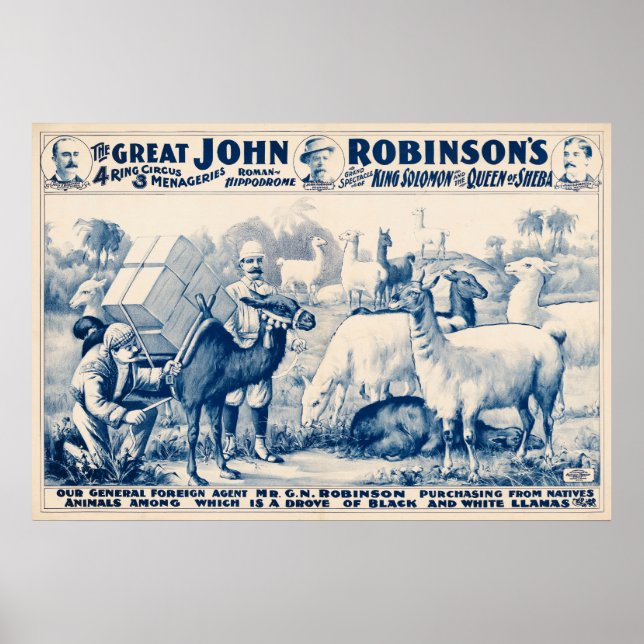 Vintage John Robinson Circus Poster (Frente)