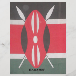 Vintage Kenya Flag Art Impressão