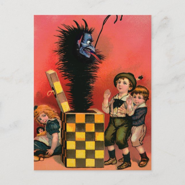 Vintage Krampus Jack no cartão postal (Frente)