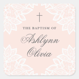 Vintage lace baptism adesivo