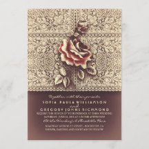 Vintage Lace Marsala Rosa Casamentos Convites