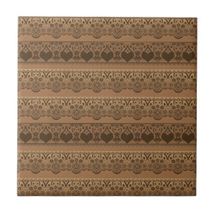 Vintage lace openwork castanho beige para decoraçã