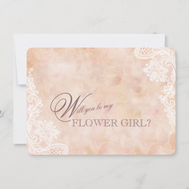 Vintage Lace Rosas Velha Rapariga De Casamento De  (Frente)