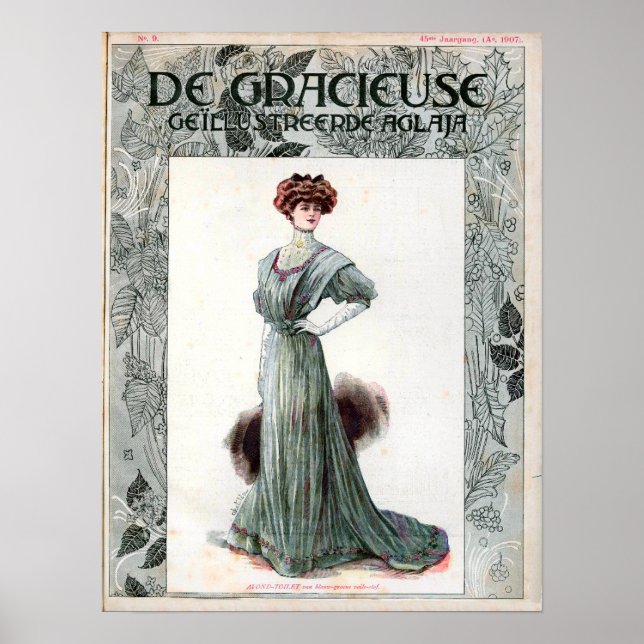 Vintage Ladies Fashion Illustration 1907 Poster (Frente)