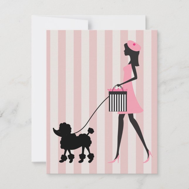 Vintage Lady andando poodle preto (Frente)