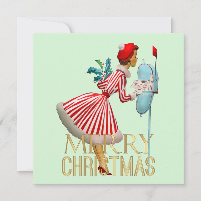 Vintage Lady Feliz Natal de 1950 (Frente)