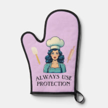 Vintage Lady Funny Oven Mitt