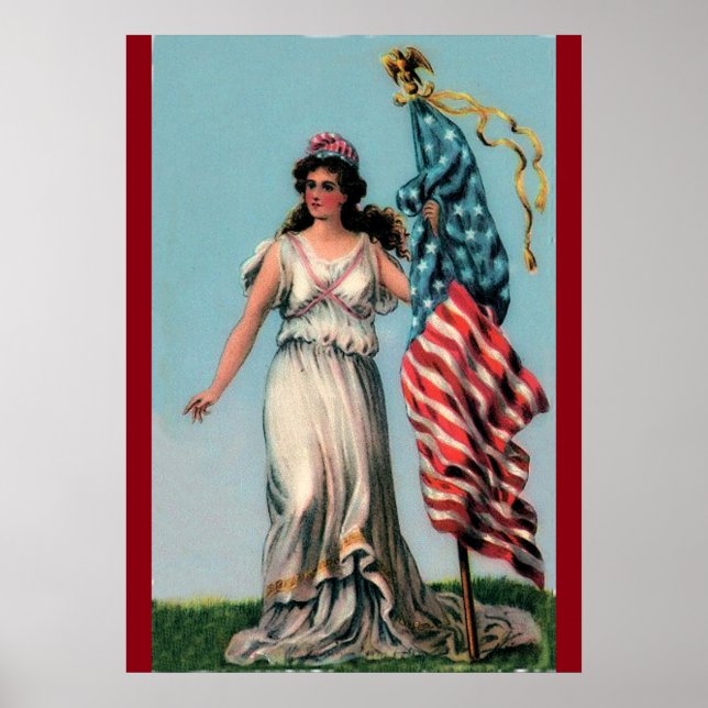 Vintage Lady Liberty Poster (Frente)