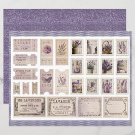 Vintage Lavender Journal Paper Sheet