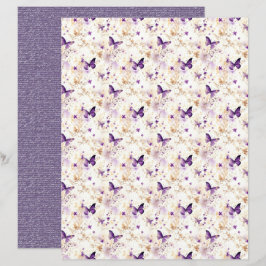 Vintage Lavender Journal Paper Sheet