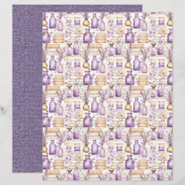 Vintage Lavender Journal Paper Sheet