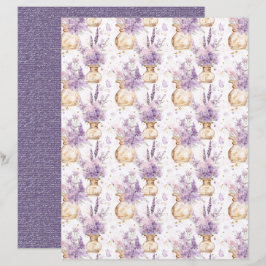 Vintage Lavender Journal Paper Sheet