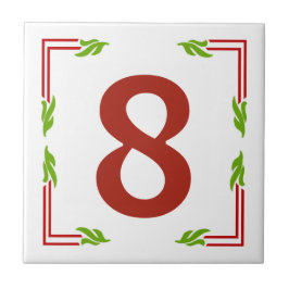 Vintage Leafy Square House Number
