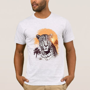 Vintage Leopard na camiseta Sunset