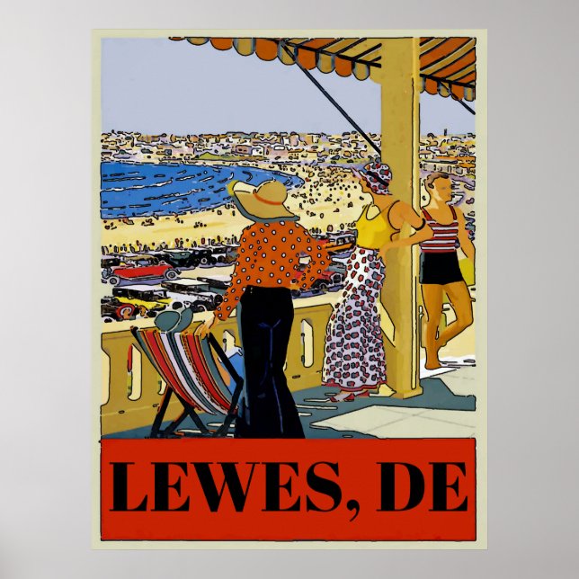 Vintage Lewes, DE, edit text, Poster (Frente)
