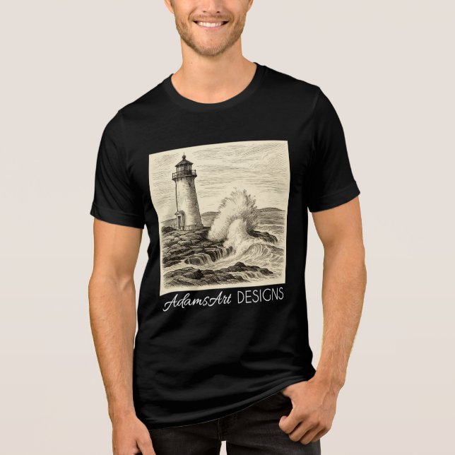 Vintage Lighthouse Ink Drawing (Frente)