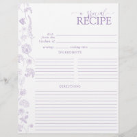Vintage Lilac Lavanda Floral Recipiente Página