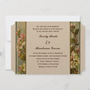 Vintage Lily Cross - Convite Católico para Casame