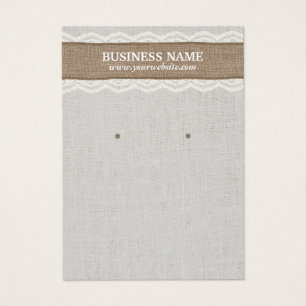 Vintage Linen Burlap & Lace Earration