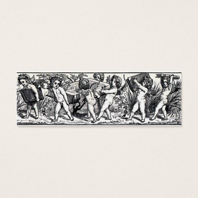 Vintage Little Book Carregando Cherubs Bookmark (Frente)