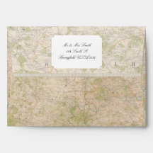 Vintage London Map Personalized Envelope