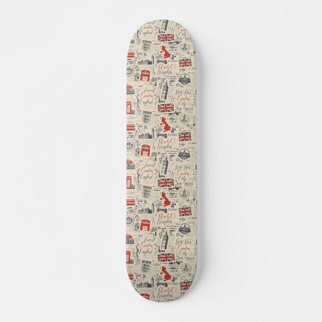 Vintage London Skateboard (Frente)