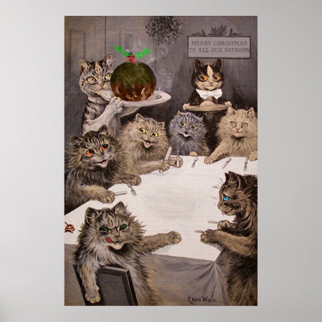 Vintage Louis Wain Cats Poster (Frente)