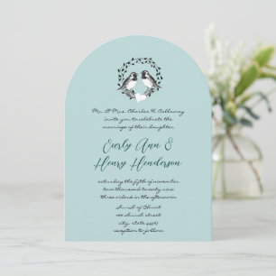 Vintage Love Birds Convite Para Casamento