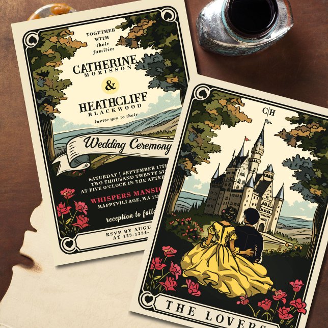 Vintage Love | Convite Para Casamento Tarot (Criador carregado)