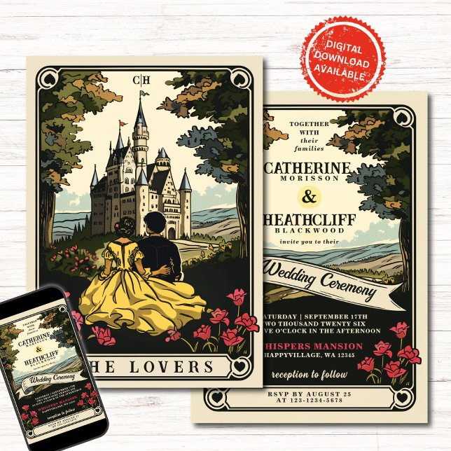 Vintage Love | Convite Para Casamento Tarot (Criador carregado)